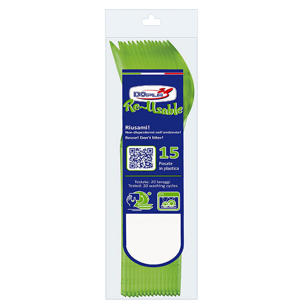 CUILLERES Réutilisable X15 - Vert - DOPLA